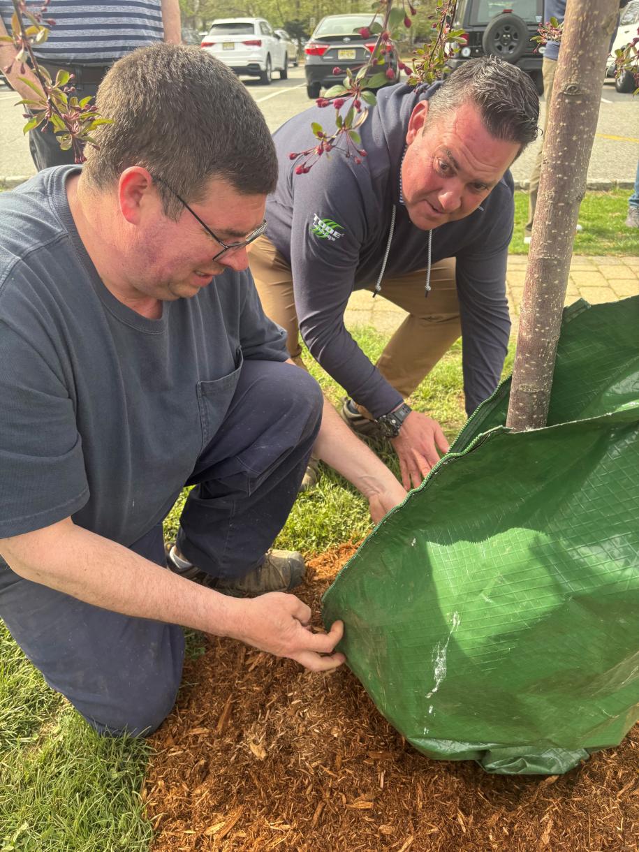 2025 Arbor Day - Shade Tree Commissioner with our Public Works Director at Lincoln School