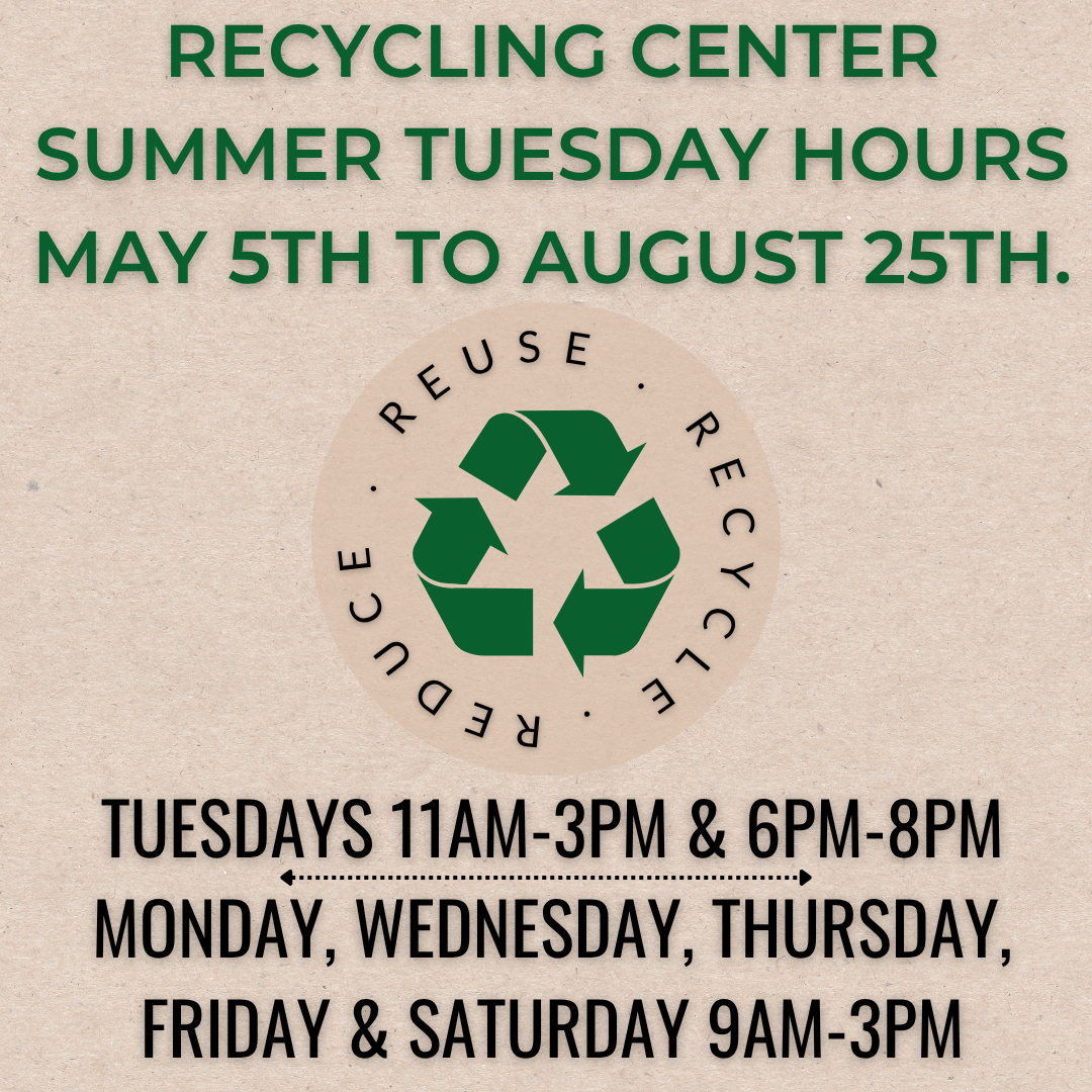 Summer Hours at Recycling Center