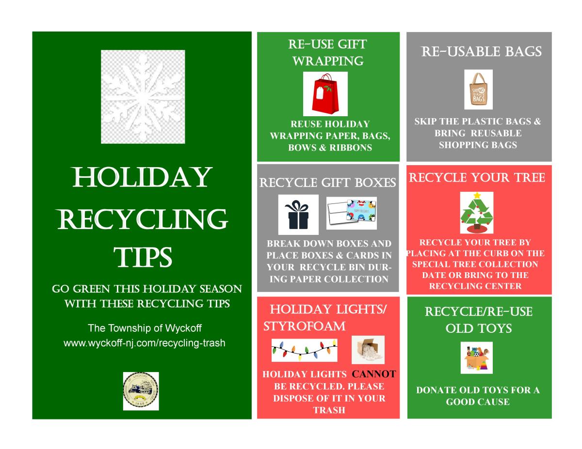 HOLIDAY RECYCLING TIPS