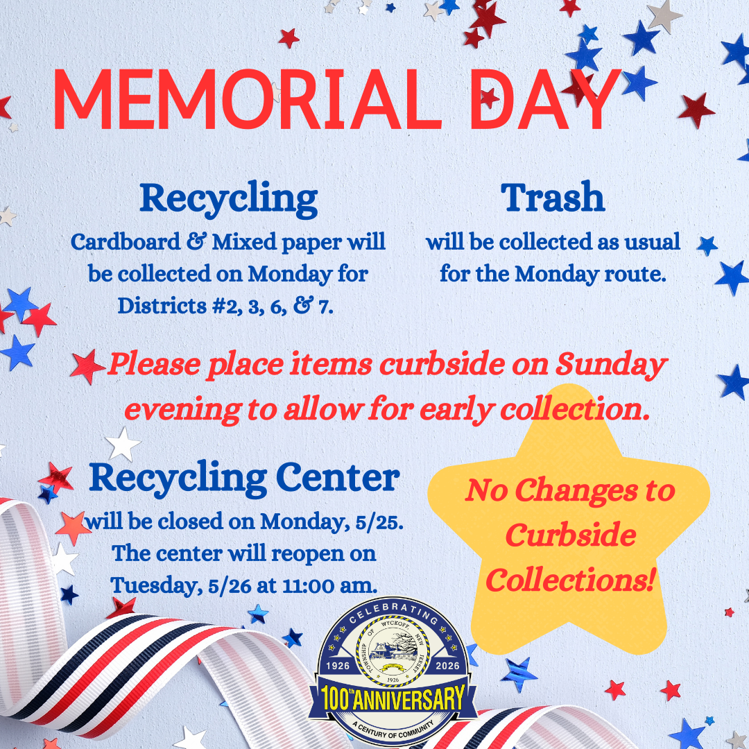 Memorial Day curbside collections