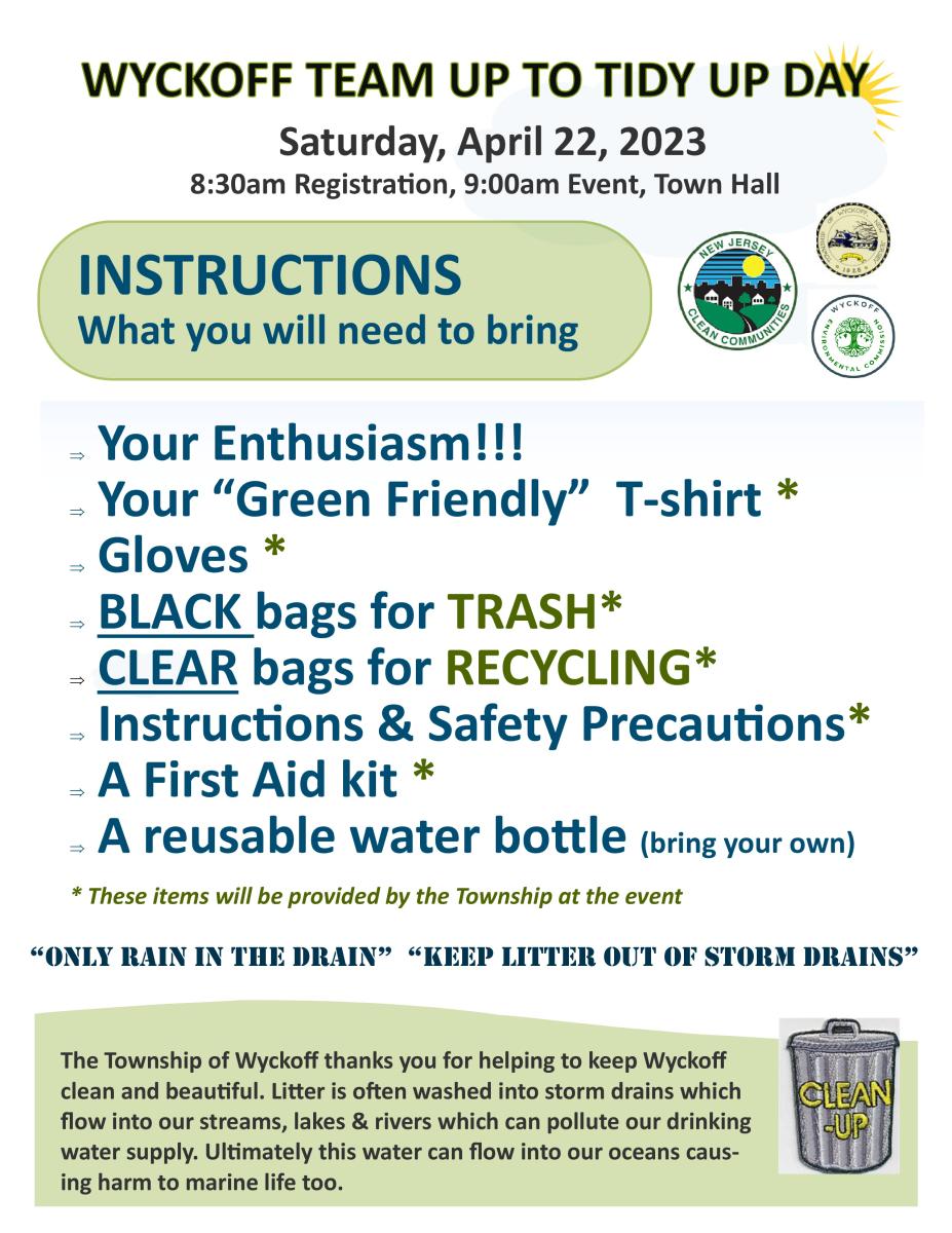 Wyckoff 2023 Clean Communities Annual Team Up To Tidy Up Litter Cleanup ...