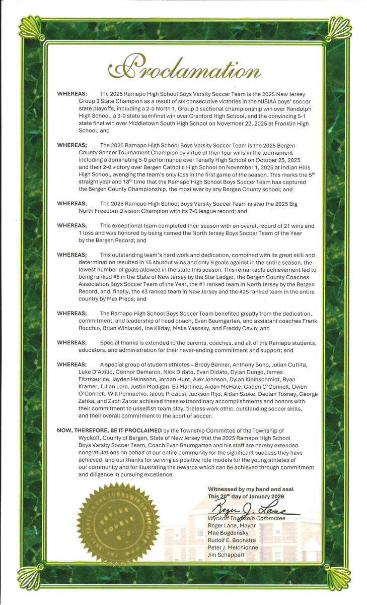 Soccer Proclamation