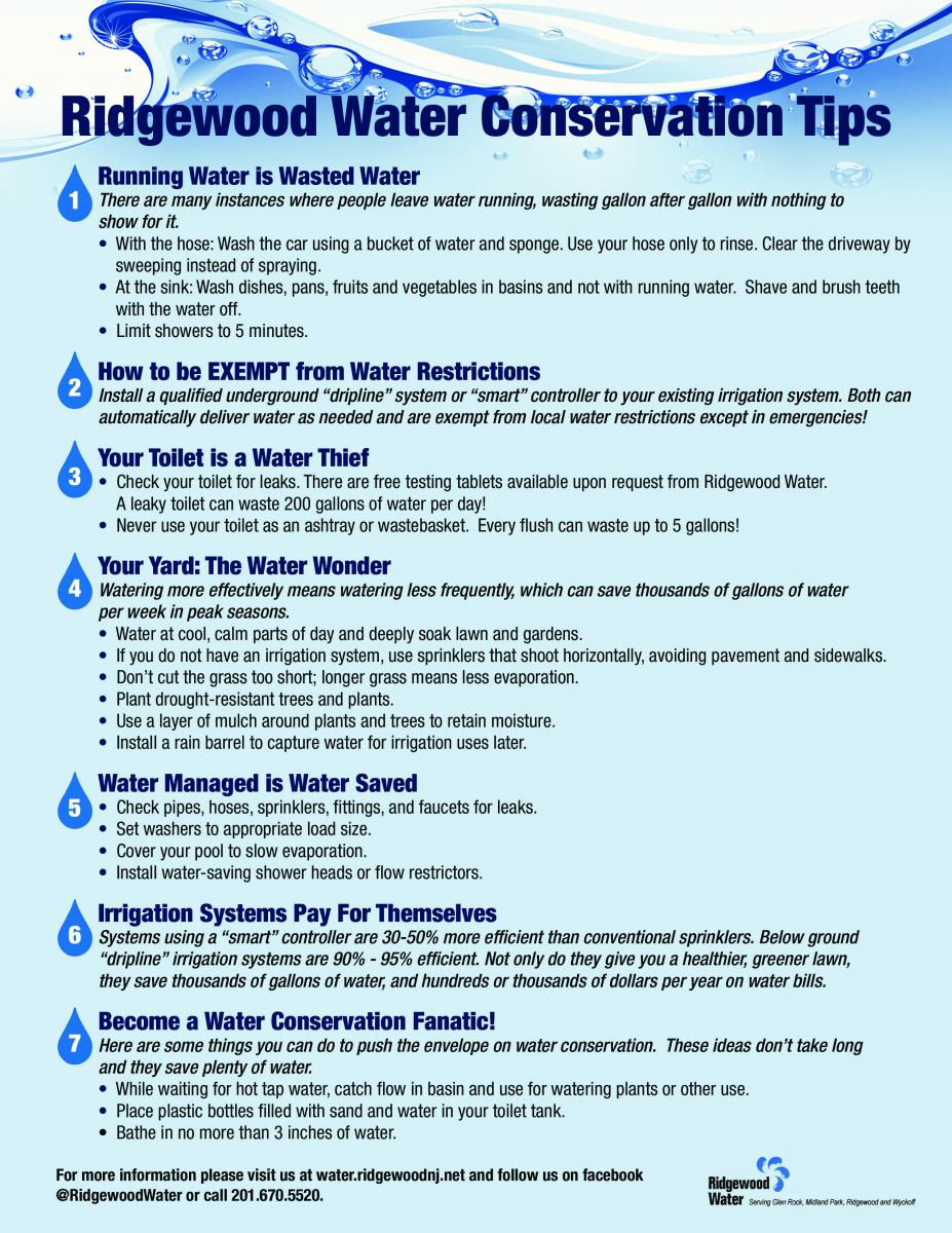 Water Conservation Tips