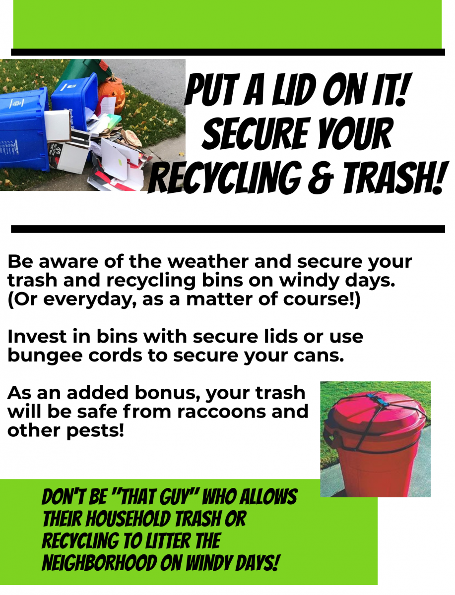 Secure your trash and recycling