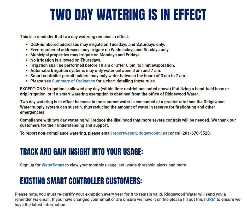 Two Day Watering