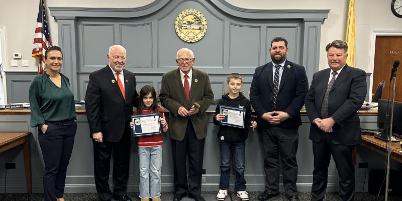 Twin "Mayors for a Day" Attend the Township Committee Meeting